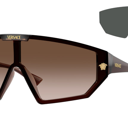 Versace VE4461 Irregular Sunglasses  533213-Transparent Brown 47-125-147 - Color Map Brown