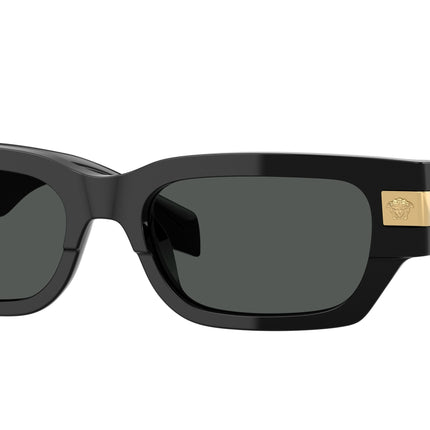 Versace VE4465F Rectangle Sunglasses  GB1/87-Black 53-145-18 - Color Map Black