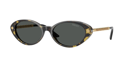 Versace VE4469 Oval Sunglasses  547087-Havana 54-140-17 - Color Map Tortoise