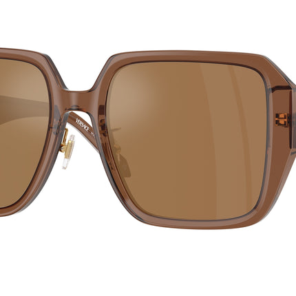 Versace VE4472D Square Sunglasses  5028/O-Transparent Dark Brown 56-145-19 - Color Map Brown