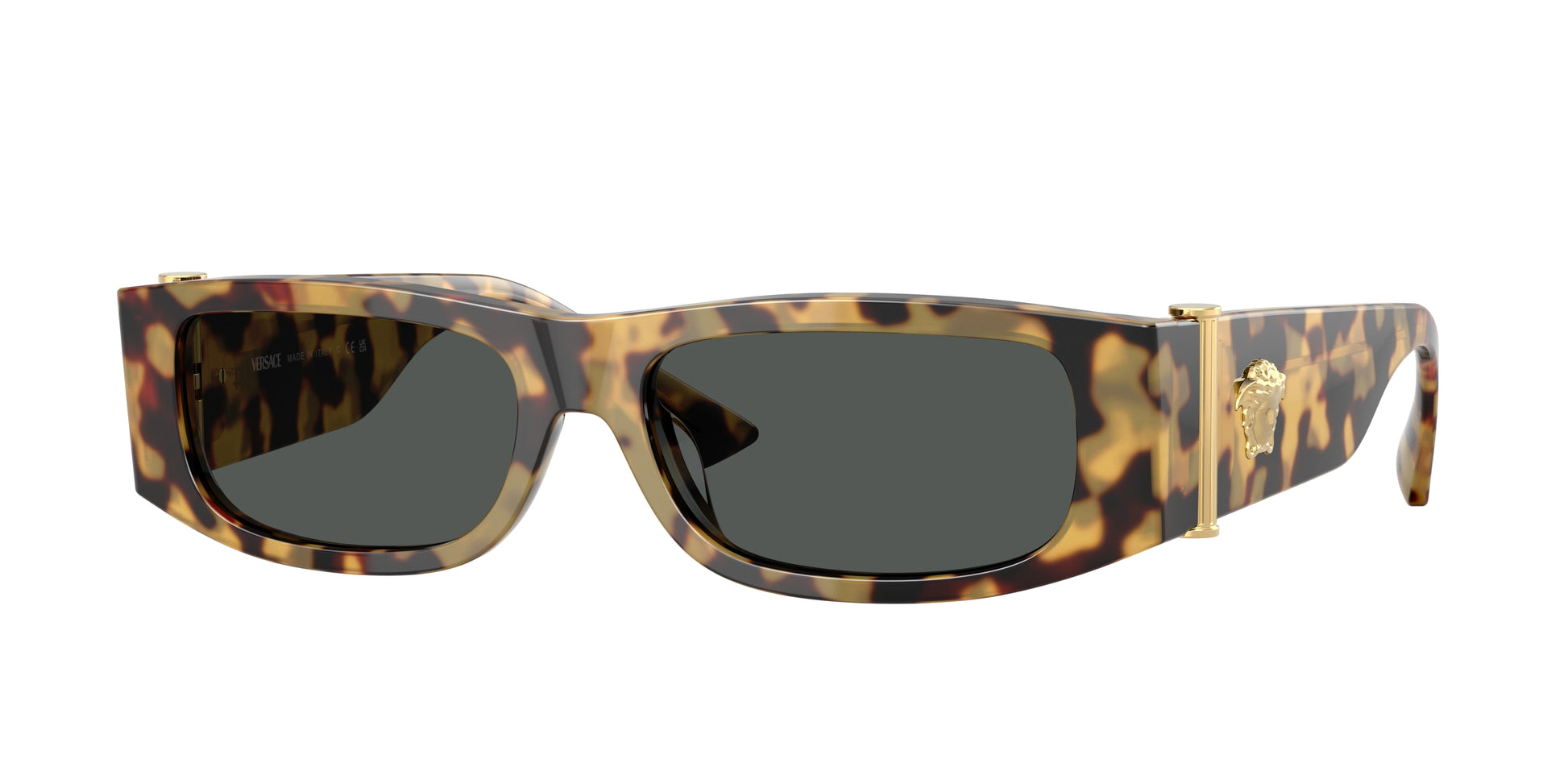 Versace VE4476U Rectangle Sunglasses  777/87-Brown Yellow Havana 55-135-16 - Color Map Tortoise