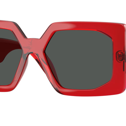 Versace VE4478U Square Sunglasses  550087-Red Transparent 55-140-17 - Color Map Red