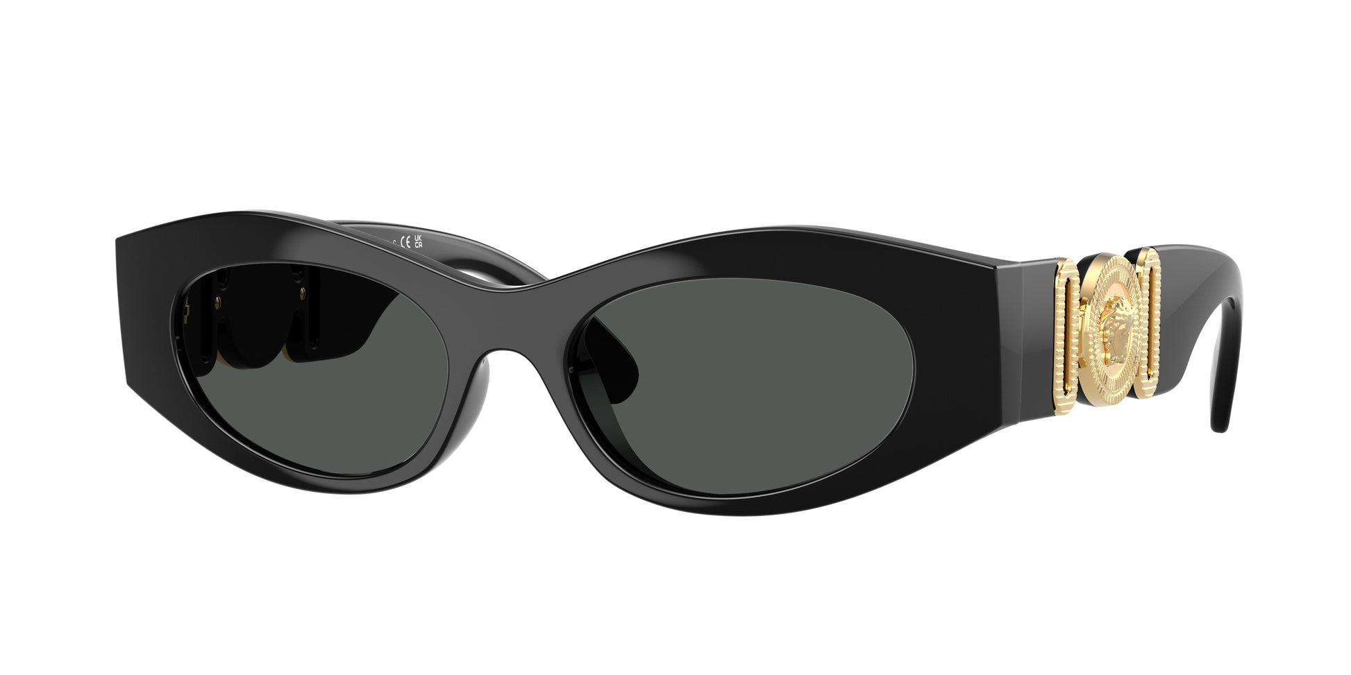 Versace VE4480U Oval Sunglasses  GB1/87-Black 51-140-18 - Color Map Black