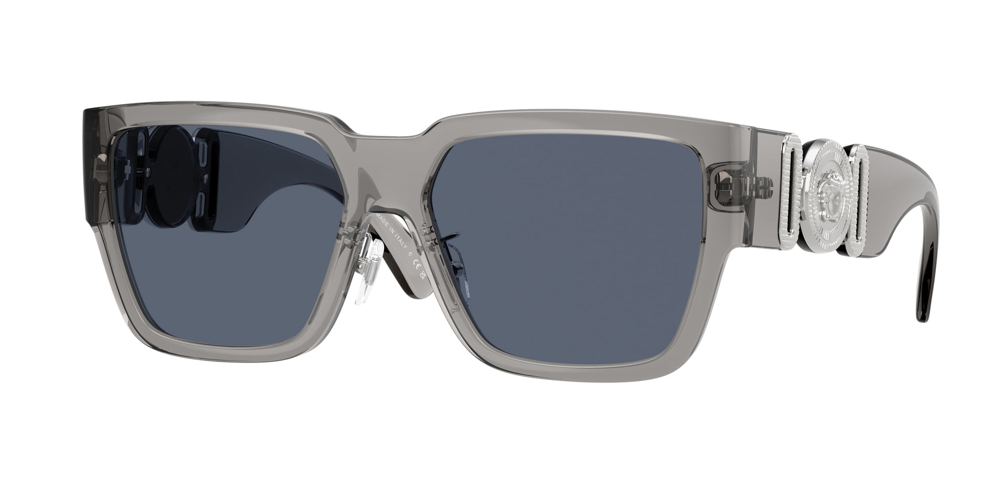 Versace VE4483D Rectangle Sunglasses  593/87-Grey Transparent 57-140-16 - Color Map Grey