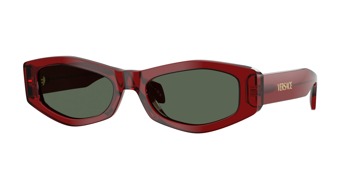 Versace VE4487 Irregular Sunglasses  551271-Transparent Bordeaux 54-140-19 - Color Map Red