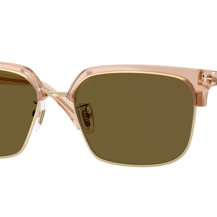 Versace VE4494D Square Sunglasses  551883-Transparent Brown 56-140-17 - Color Map Brown