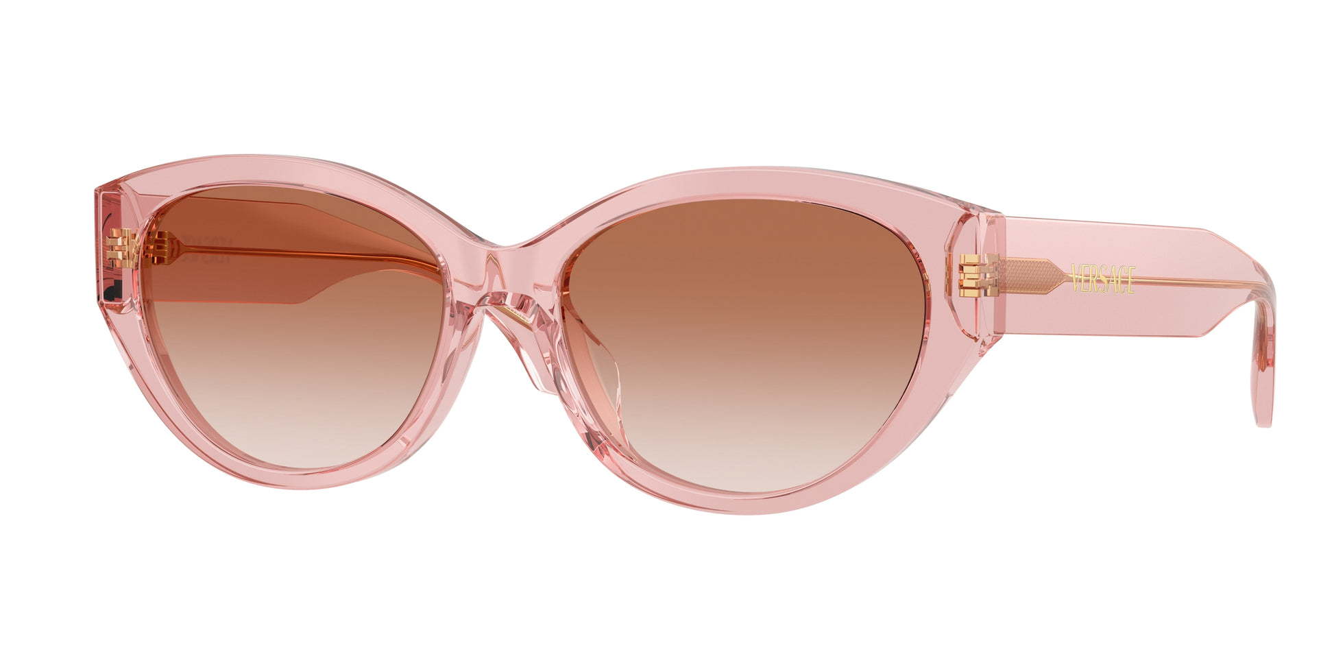 Versace VE4495D Oval Sunglasses  543413-Peach Transparent 56-140-17 - Color Map Pink