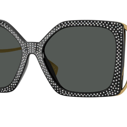 Versace VE4502U Square Sunglasses  550787-Black Strass Crystal 58-130-16 - Color Map Black