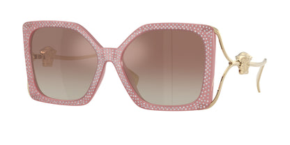 Versace VE4502U Square Sunglasses  5535B8-Pink Strass Crystal 58-130-16 - Color Map Pink