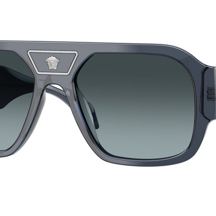 Versace VE4508U Square Sunglasses  5538V1-Transparent Dark Blue 56-140-18 - Color Map Blue