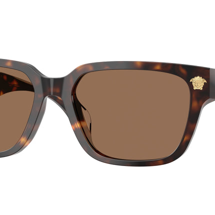 Versace VE4513D Rectangle Sunglasses  108/73-Havana 56-140-17 - Color Map Tortoise