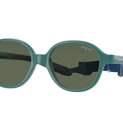 VOGUE JUNIOR SUN VJ2012 Pillow Sunglasses  297571-Green On Rubber Dark Blue 43-120-14 - Color Map Green