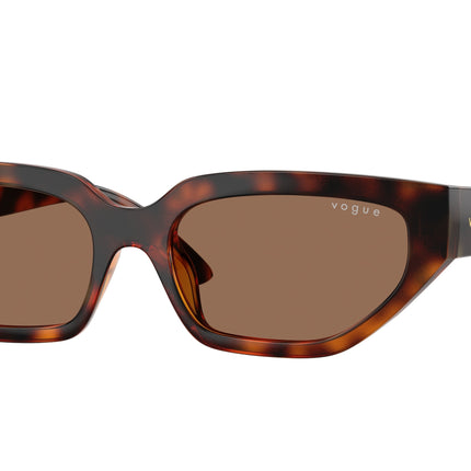 VOGUE JUNIOR SUN VJ2029 Irregular Sunglasses  W65673-Dark Havana 52-134-16 - Color Map Brown