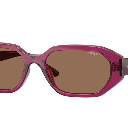 VOGUE JUNIOR SUN VJ2034 Irregular Sunglasses  327173-Transparent Burgundy 52-132-16 - Color Map Red