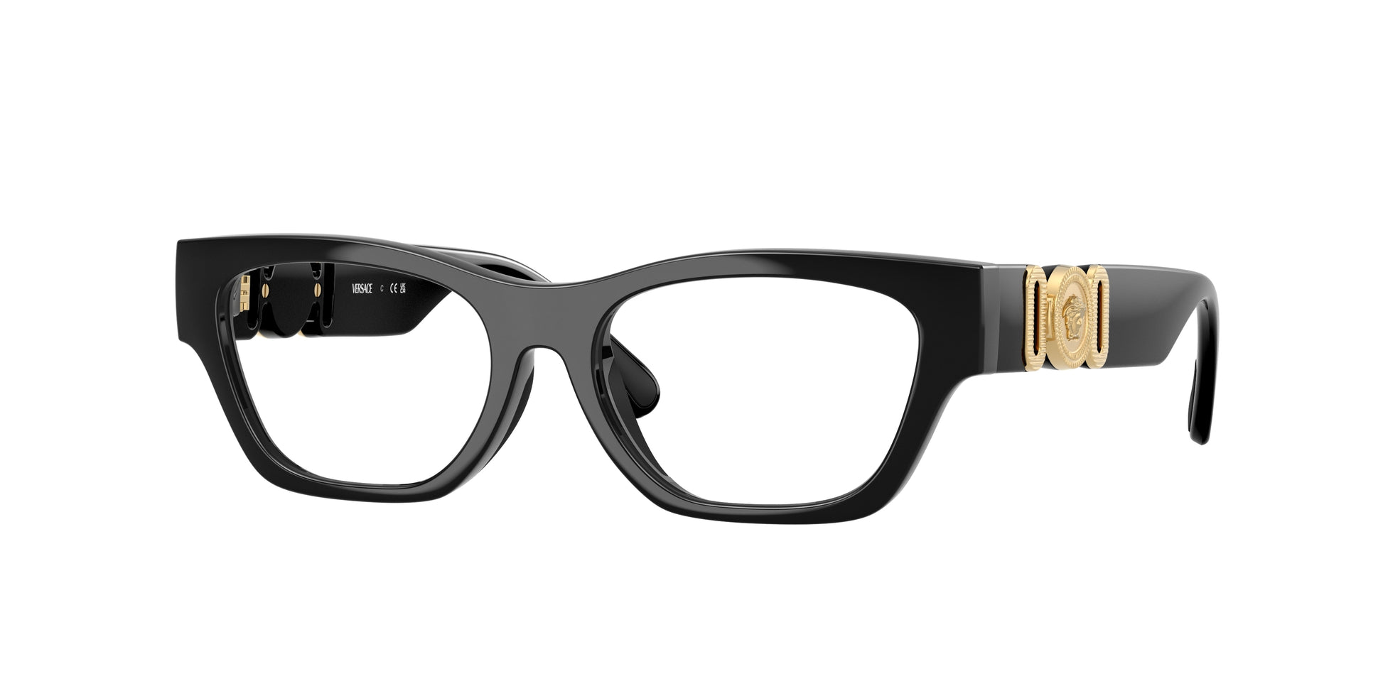 Versace Kids VK3008U Round Eyeglasses  GB1-Black 48-130-15 - Color Map Black