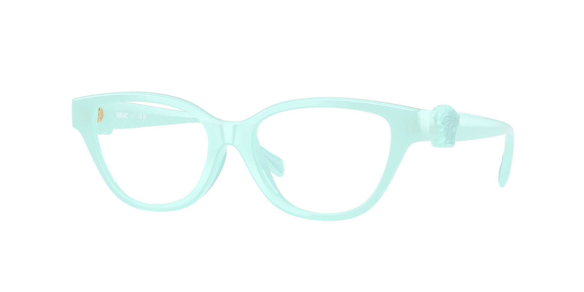 Versace Kids VK3011U Cat Eye Eyeglasses  5528-Opaline Light Blue/Green 49-130-15 - Color Map Blue