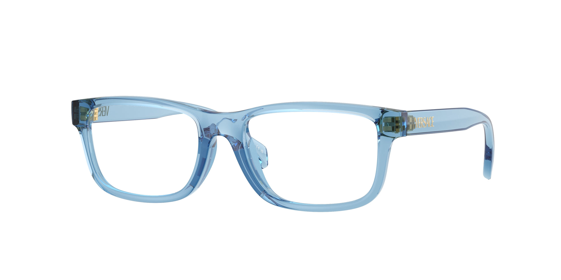 Versace Kids VK3013U Rectangle Eyeglasses  5535-Transparent Pale Blue 49-130-16 - Color Map Blue