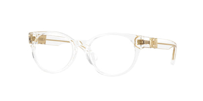 Versace Kids VK3323U Oval Eyeglasses  148-Crystal 47-130-16 - Color Map Transparent