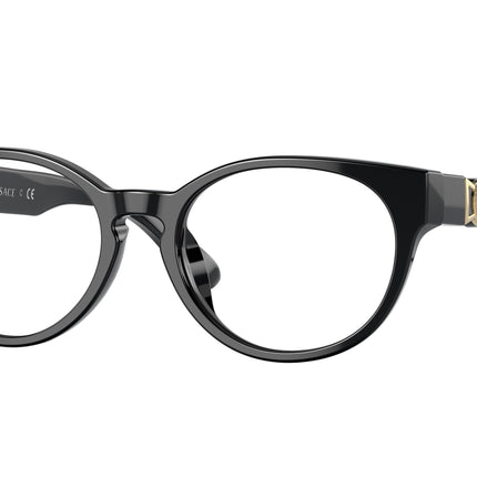 Versace Kids VK3323U Oval Eyeglasses  GB1-Black 47-130-16 - Color Map Black