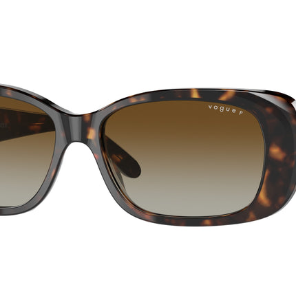 Vogue VO2606S Rectangle Sunglasses  W656T5-Dark Havana 55-135-15 - Color Map Brown