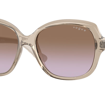 Vogue VO2871S Square Sunglasses  299068-Transparent Light Brown 56-135-16 - Color Map Brown