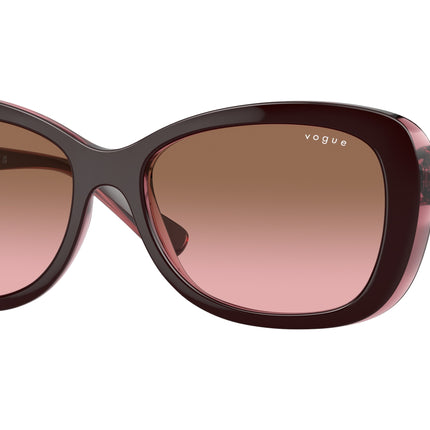 Vogue VO2943SB Butterfly Sunglasses  194114-Top Brown/Opal Pink 55-135-17 - Color Map Brown