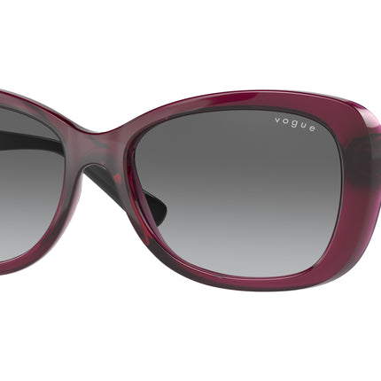 Vogue VO2943SB Butterfly Sunglasses  298911-Transparent Dark Cherry 55-135-17 - Color Map Red