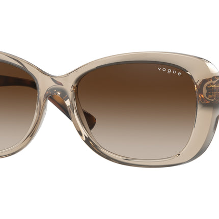 Vogue VO2943SB Butterfly Sunglasses  299013-Transparent Light Brown 55-135-17 - Color Map Brown