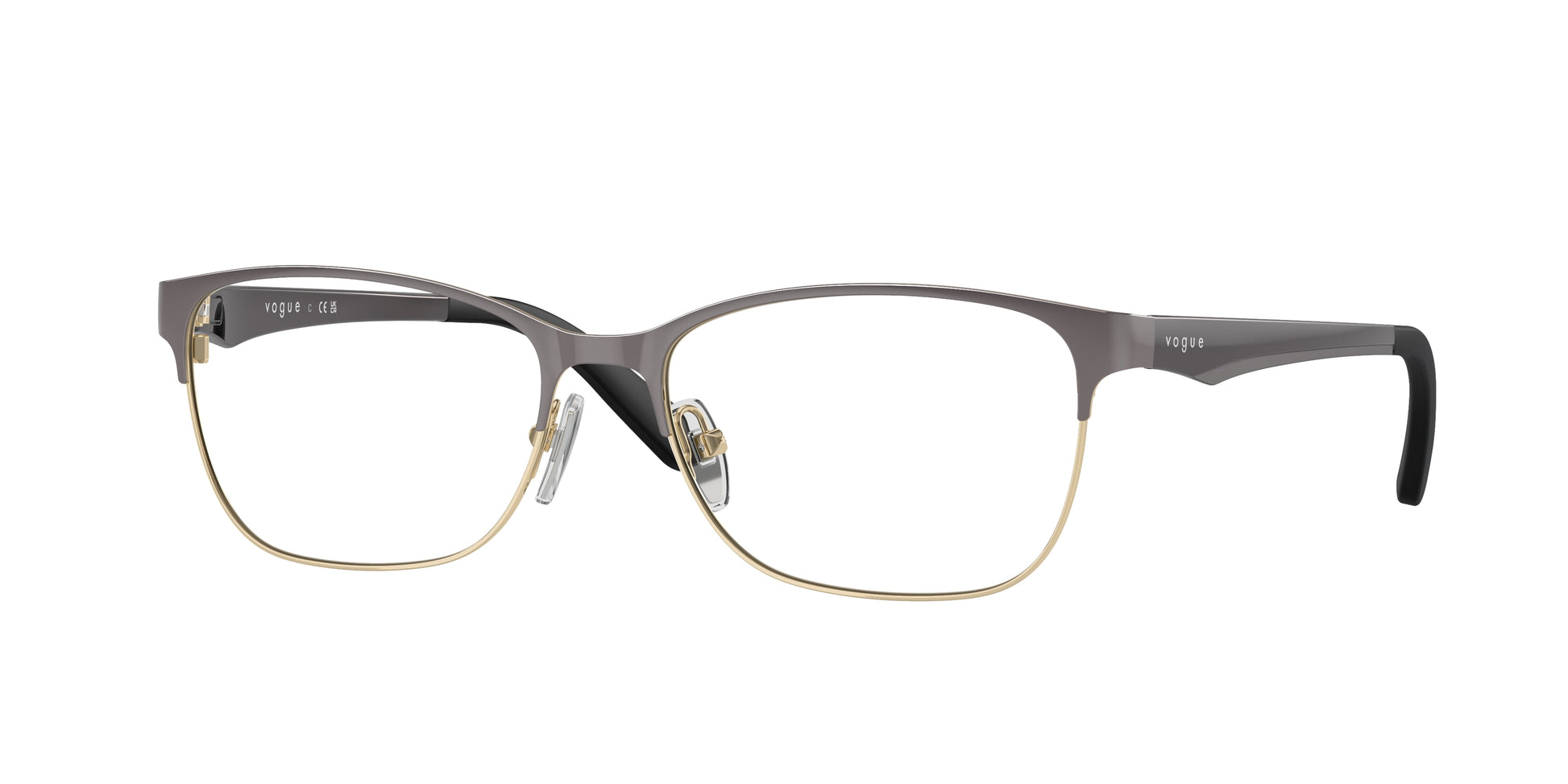Vogue VO3940 Square Eyeglasses  5061-Top Dark Grey/Pale Gold 54-140-16 - Color Map Grey