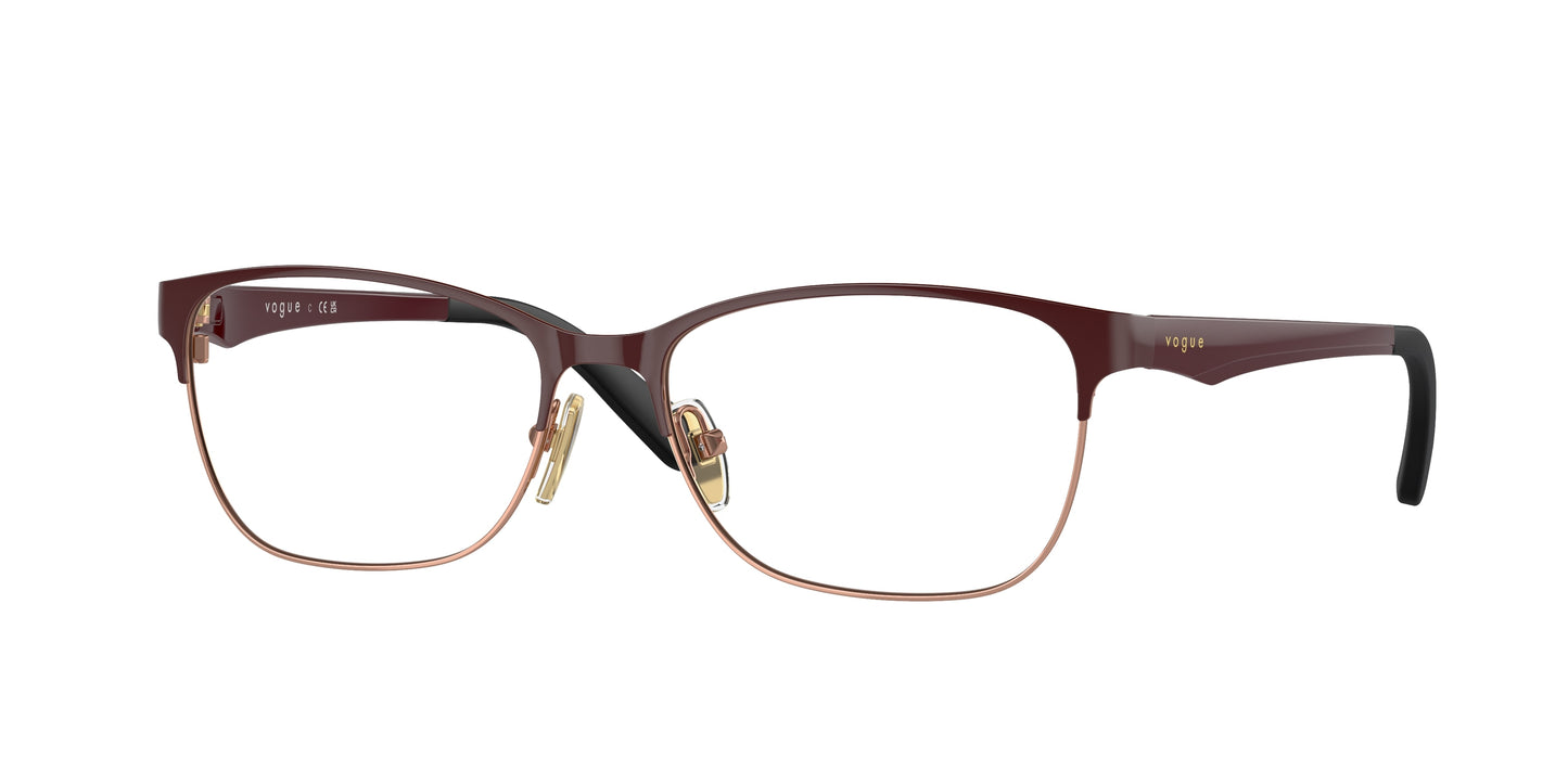 Vogue VO3940 Square Eyeglasses  5170-Top Bordeaux/Rose Gold 54-140-16 - Color Map Red