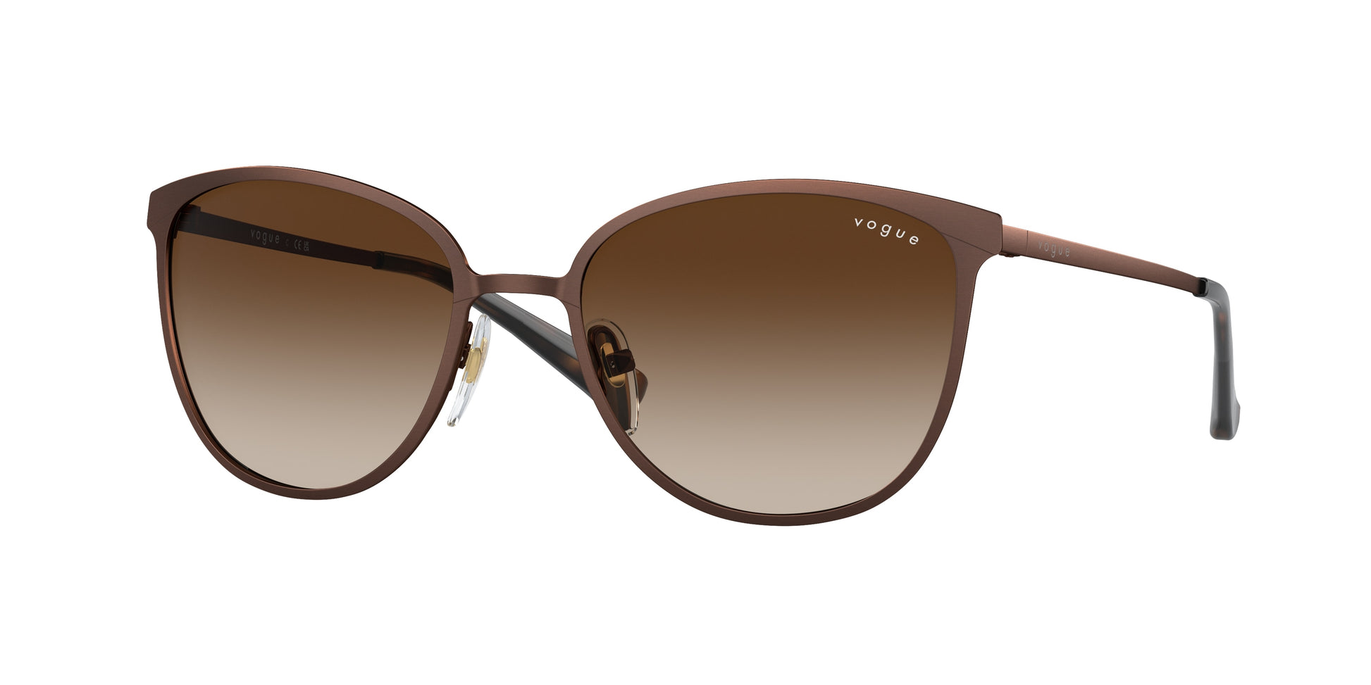 Vogue VO4002S Rectangle Sunglasses  934S13-Matte Brown 55-135-18 - Color Map Brown