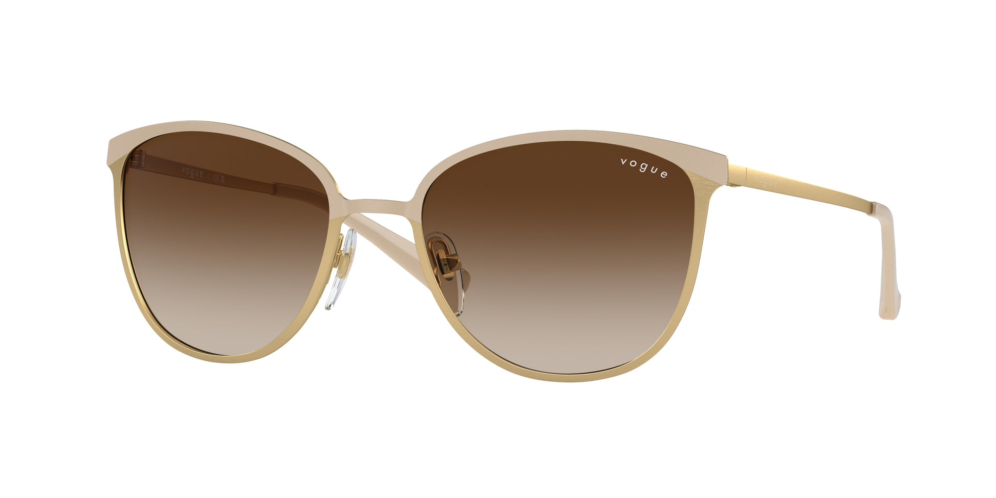 Vogue VO4002S Rectangle Sunglasses  996S13-Top Matte Beige/Brushed Gold 55-135-18 - Color Map Beige