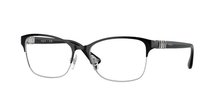 Vogue VO4050 Rectangle Eyeglasses  352-Top Black/Silver 53-140-17 - Color Map Black