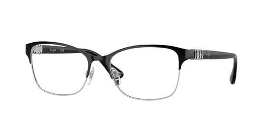 Vogue VO4050 Rectangle Eyeglasses  352-Top Black/Silver 53-140-17 - Color Map Black