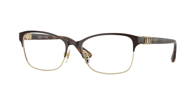 Vogue VO4050 Rectangle Eyeglasses  997-Top Brown/Pale Gold 53-140-17 - Color Map Brown