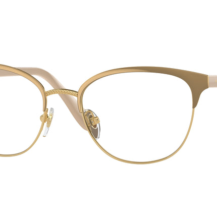 Vogue VO4088 Oval Eyeglasses  5128-Top Beige/Gold 52-140-18 - Color Map Brown