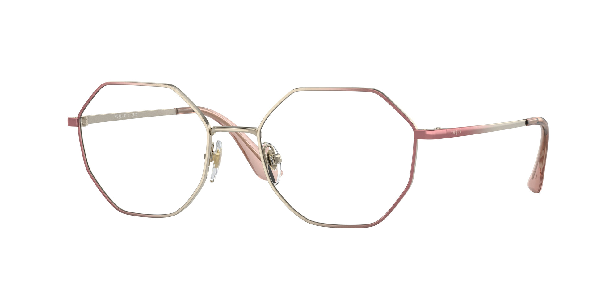 Vogue VO4094 Irregular Eyeglasses  5155-Red Gradient Pale Gold 54-135-18 - Color Map Red