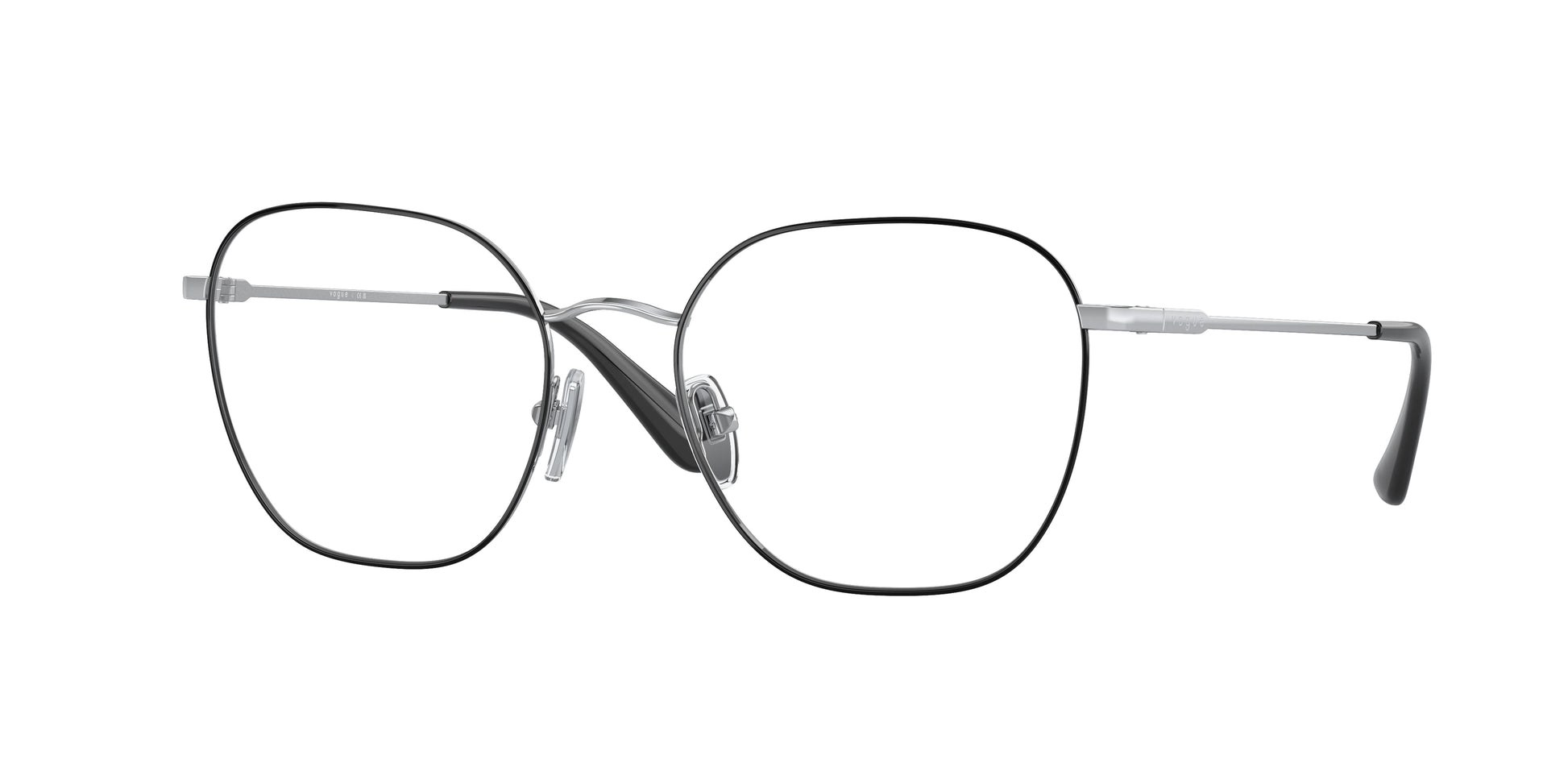 Vogue VO4178 Square Eyeglasses  323-Top Black/Silver 52-135-18 - Color Map Black