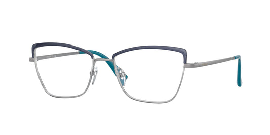 Vogue VO4185 Butterfly Eyeglasses  5139-Brushed Light Blue/Silver 50-135-17 - Color Map Blue