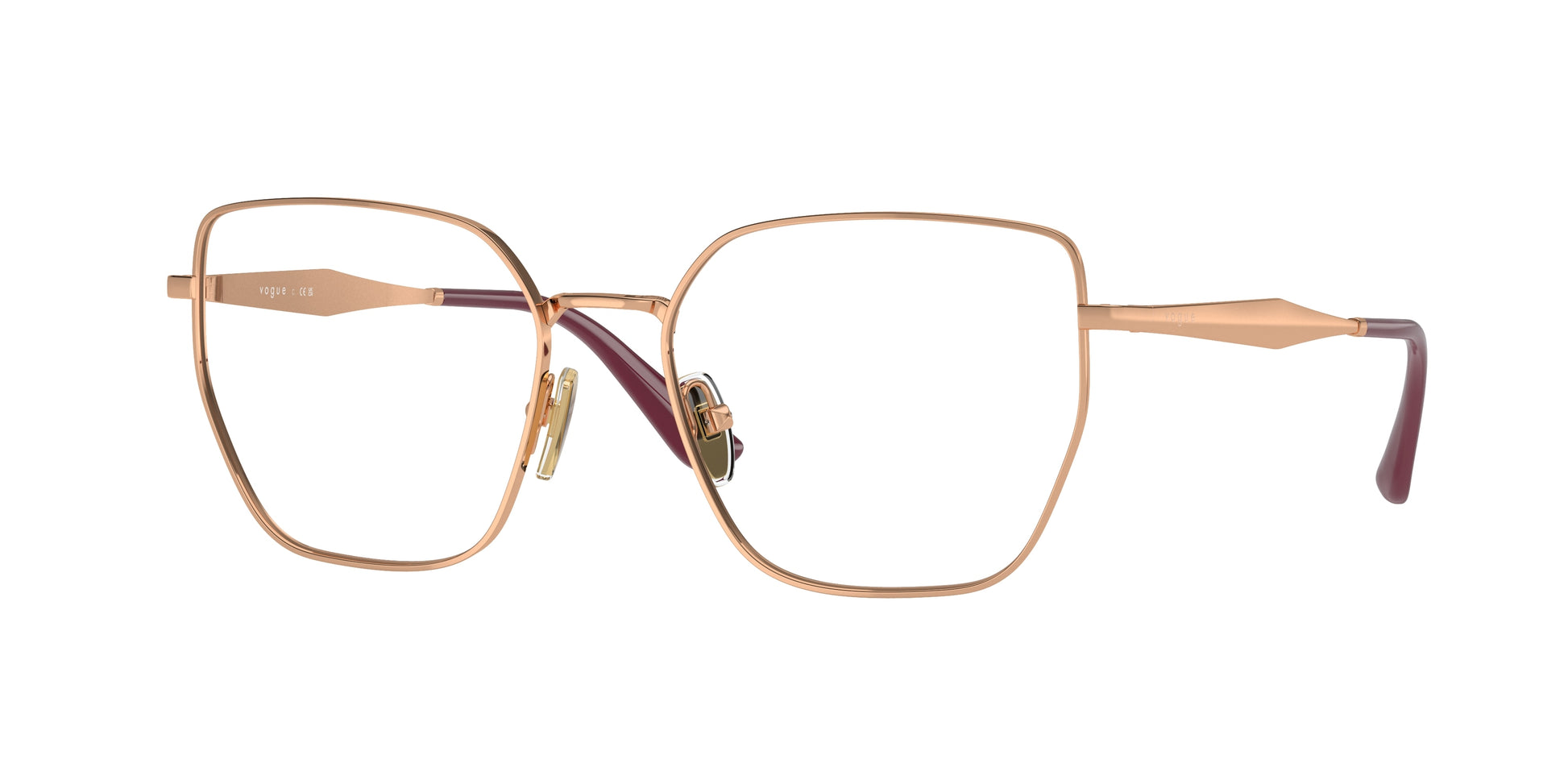 Vogue VO4283 Irregular Eyeglasses  5152-Rose Gold 53-140-17 - Color Map Gold