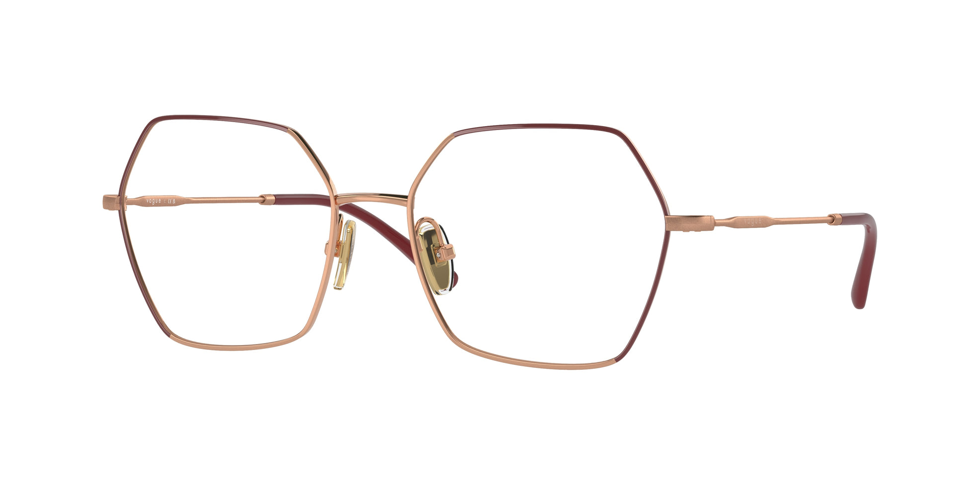 Vogue VO4297T Irregular Eyeglasses  5194-Top Bordeaux/Rose Gold 53-140-17 - Color Map Red
