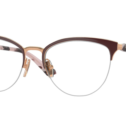 Vogue VO4304 Oval Eyeglasses  5170-Top Bordeaux/Rose Gold 53-140-18 - Color Map Red