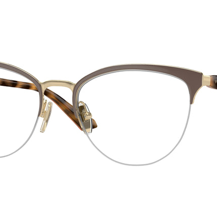 Vogue VO4304 Oval Eyeglasses  5199-Top Brown/Pale Gold 53-140-18 - Color Map Brown