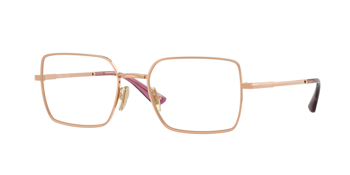 Vogue VO4340 Rectangle Eyeglasses  5152-Rose Gold 53-140-18 - Color Map Gold