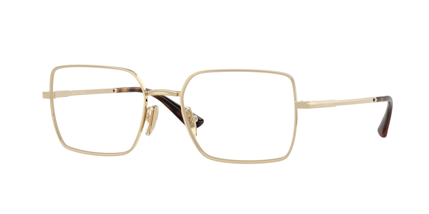 Vogue VO4340 Rectangle Eyeglasses  848-Pale Gold 53-140-18 - Color Map Gold