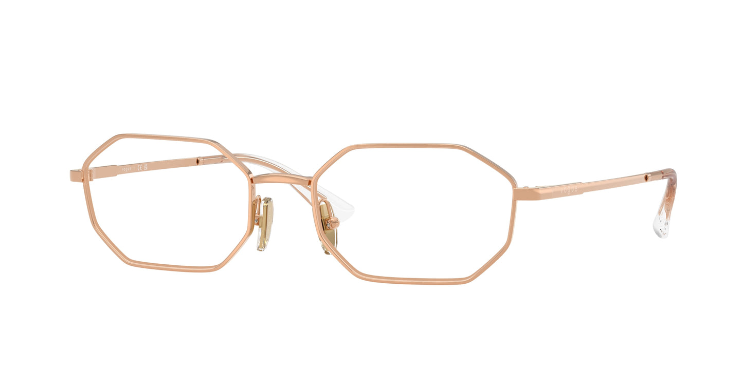 Vogue VO4341 Irregular Eyeglasses  5152-Rose Gold 52-140-18 - Color Map Gold