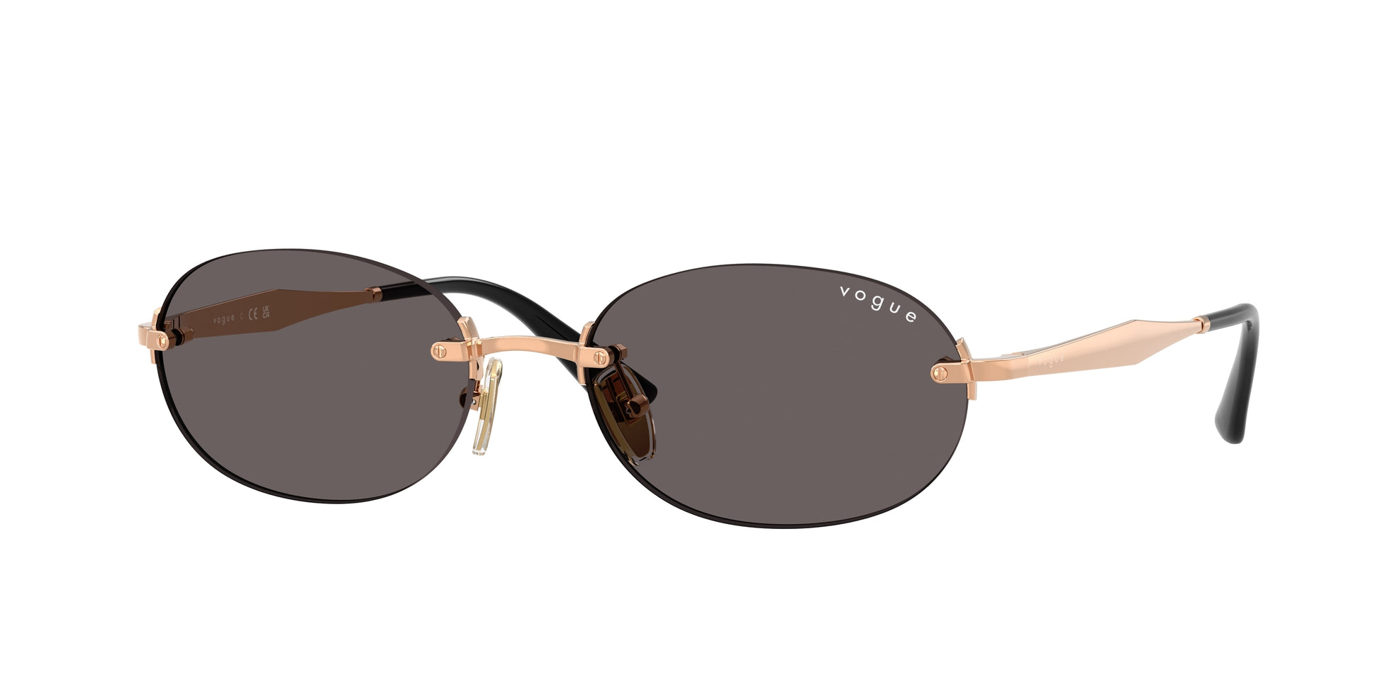 Vogue VO4342S Oval Sunglasses  515287-Rose Gold 55-140-18 - Color Map Gold
