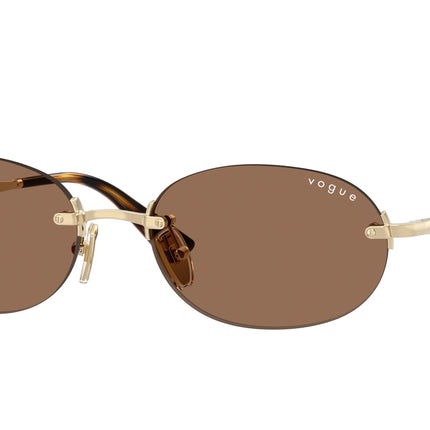 Vogue VO4342S Oval Sunglasses  848/73-Pale Gold 55-140-18 - Color Map Gold