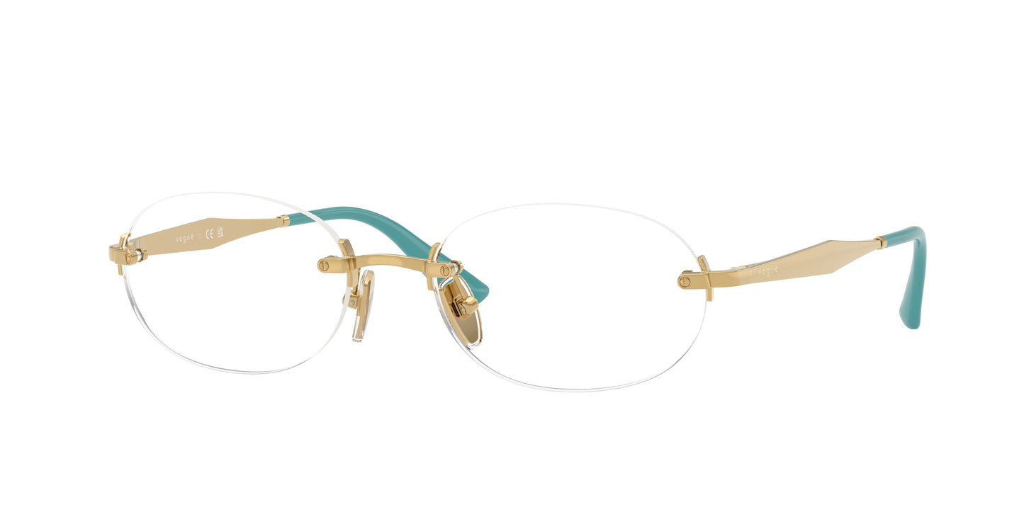 Vogue VO4343 Oval Eyeglasses  280-Gold 53-140-18 - Color Map Gold