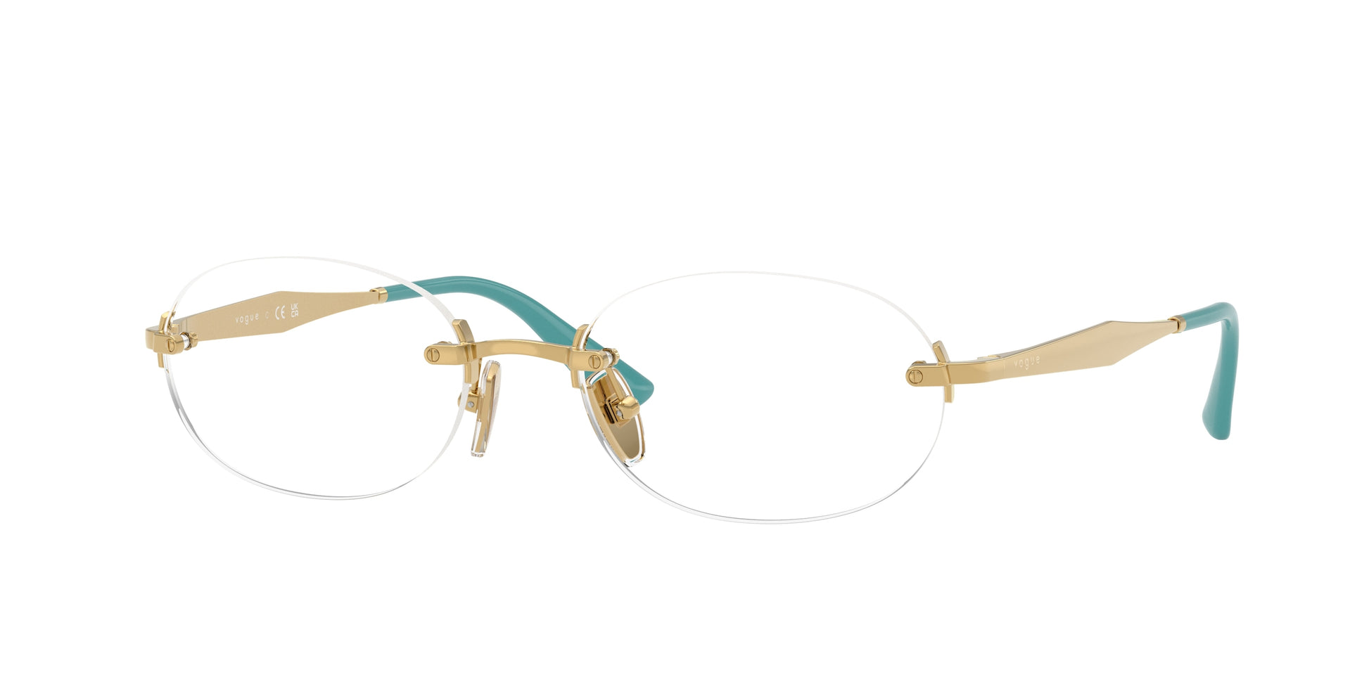 Vogue VO4343 Oval Eyeglasses  280-Gold 53-140-18 - Color Map Gold